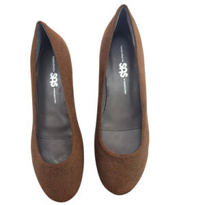 SAS Brown Lacey Slip On Loafers Womens 9W